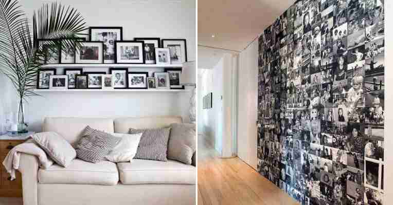 6 modos para decorar paredes con fotos de familia